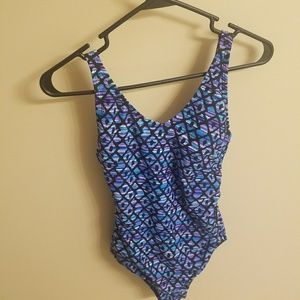 Speedo blue one piece swim suit